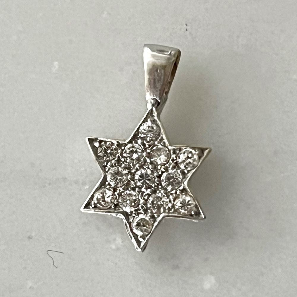 Vintage 14K gold pave Jewish Star of David ✡️ charm